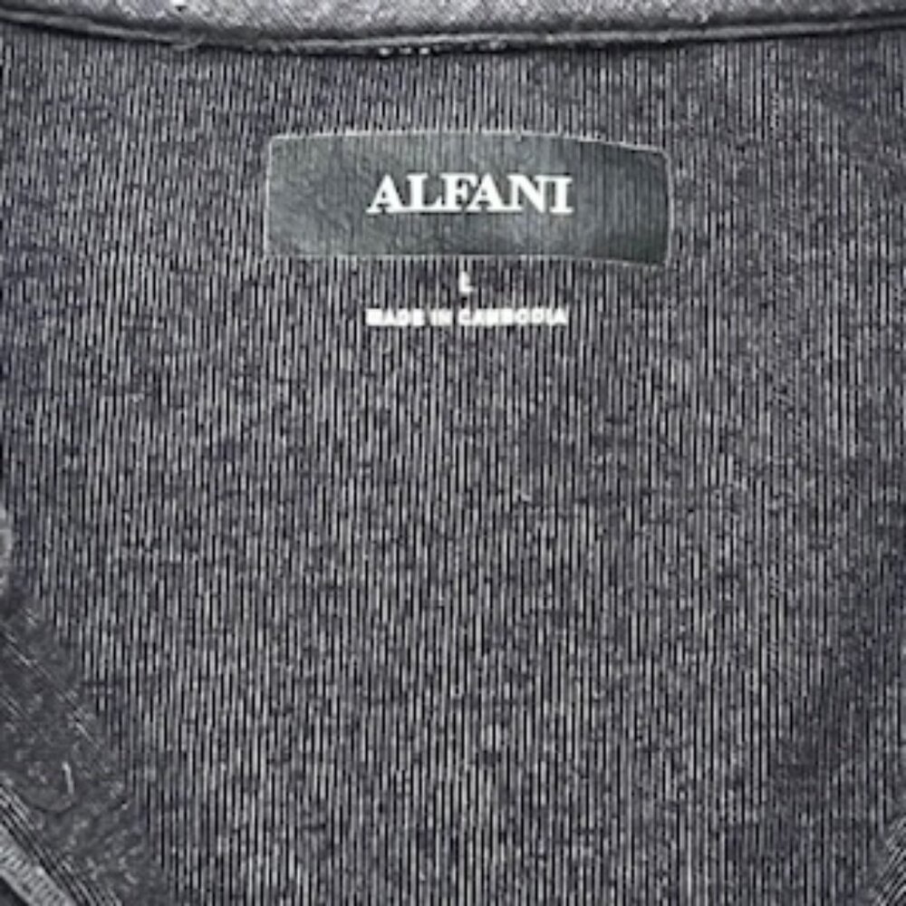 Alfani Men's Quarter Zip Pullover Sweater Size Large Gray Knit lightweight layer - Picture 6 of 13
